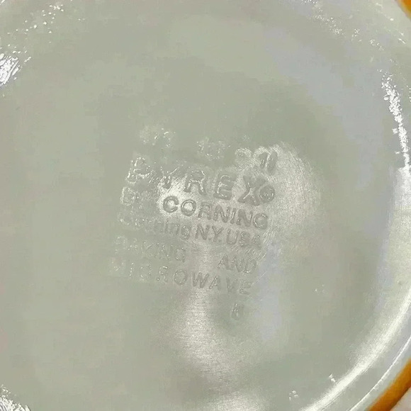 Vintage 1970s Pyrex Brown Old Orchard 1 Quart Casserole Dish With Lid 473 - Picture 4 of 8